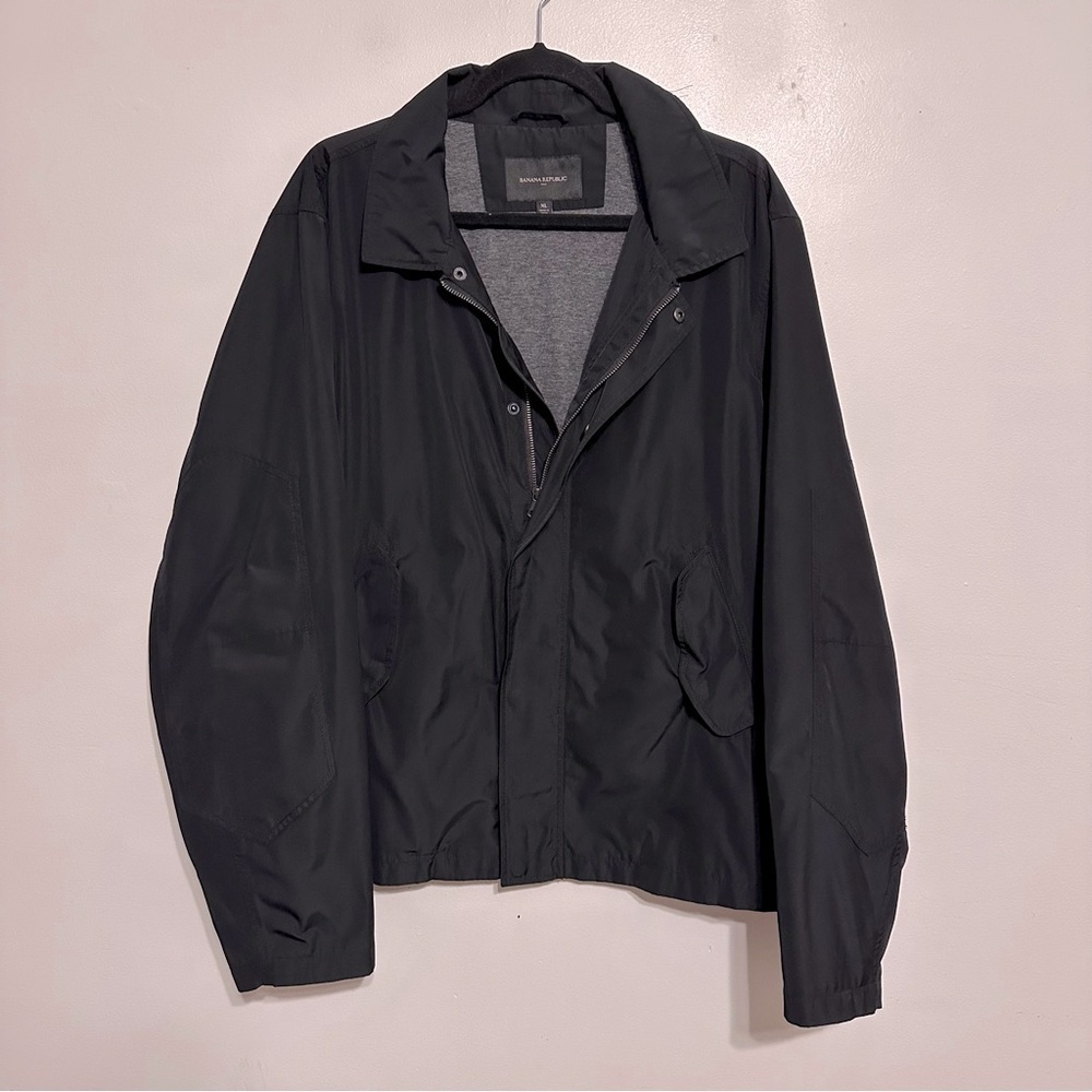 Banana Republic Men’s Nylon Club Zip Jacket size XL black